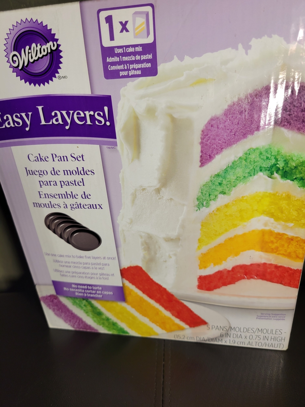 Wilton Easy Layer Cake Pan Set - Five 6 Inch Round Pans - Picture 1 of 4